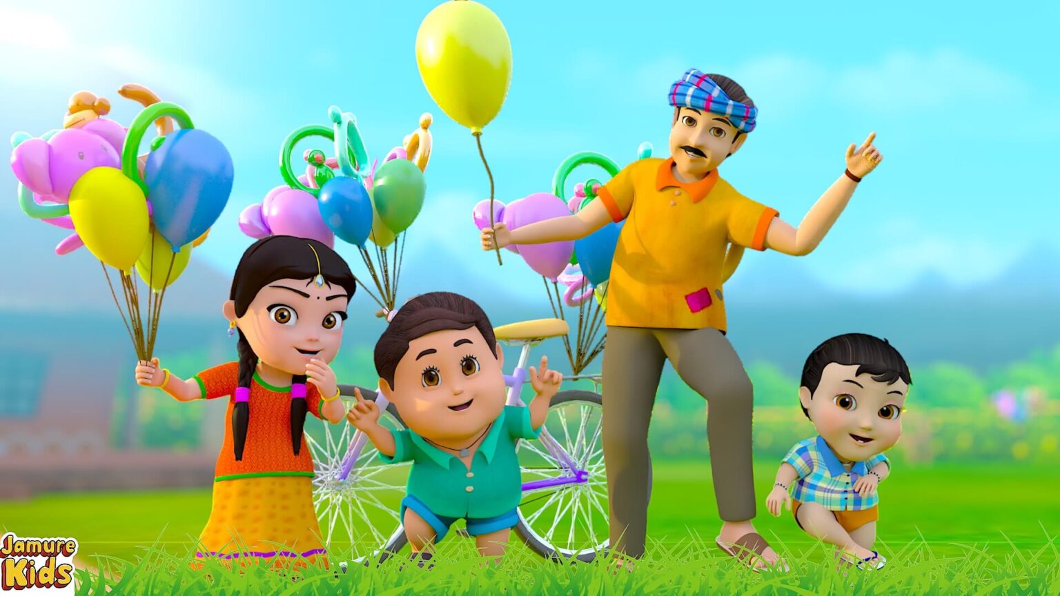 5 Pyare Bandar Palang Pe Kud Rahe The I पंच प्यारे बंदर | Hindi Nursery ...